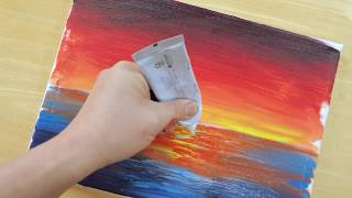 DIY/ easy acrylic painting/ 바다 그리기/노을 그리기/아크릴화/취미미술/힐링 #3 YouTube
