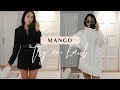 Mango fall try on haul  sweater dresses  blazers  alexandra sash