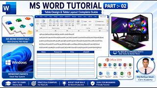 MS Word Tutorial Part 02 | Table Design &amp; Table Layout Complete Guide in Bangla | Beginner Tutorial