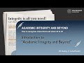 Academic Integrity and beyond - intro to the MOOC