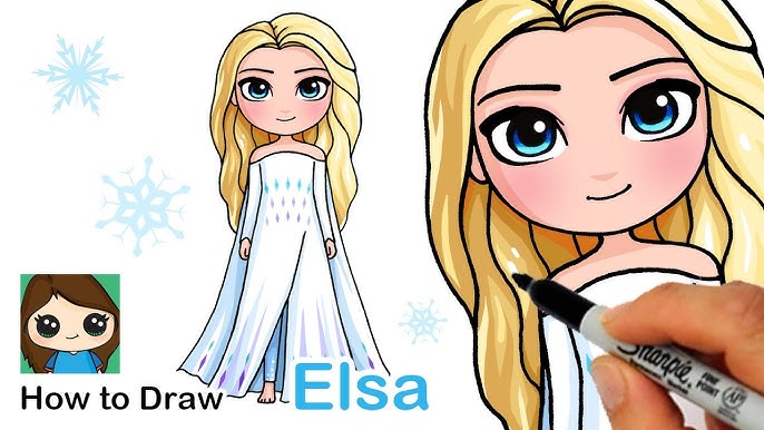 How to Draw Elsa (Full Body) from Frozen