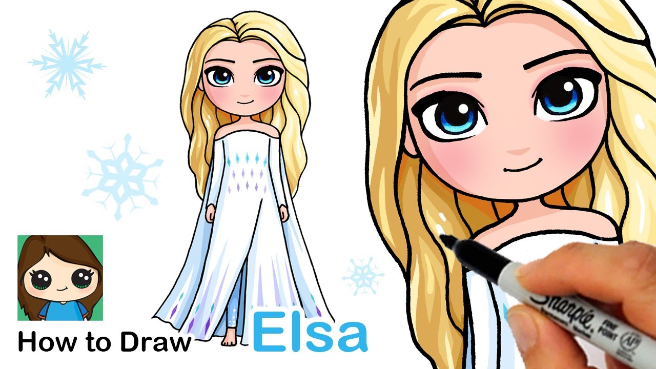 How to draw Elsa from frozen | How to draw elsa, Elsa drawing, Frozen  drawings