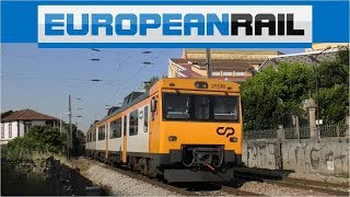 Comboios de Portugal Inter Regional 592 DMU 592-103 passes Rio Tinto