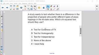 AP Stats Chi Square Test for Independence Q58