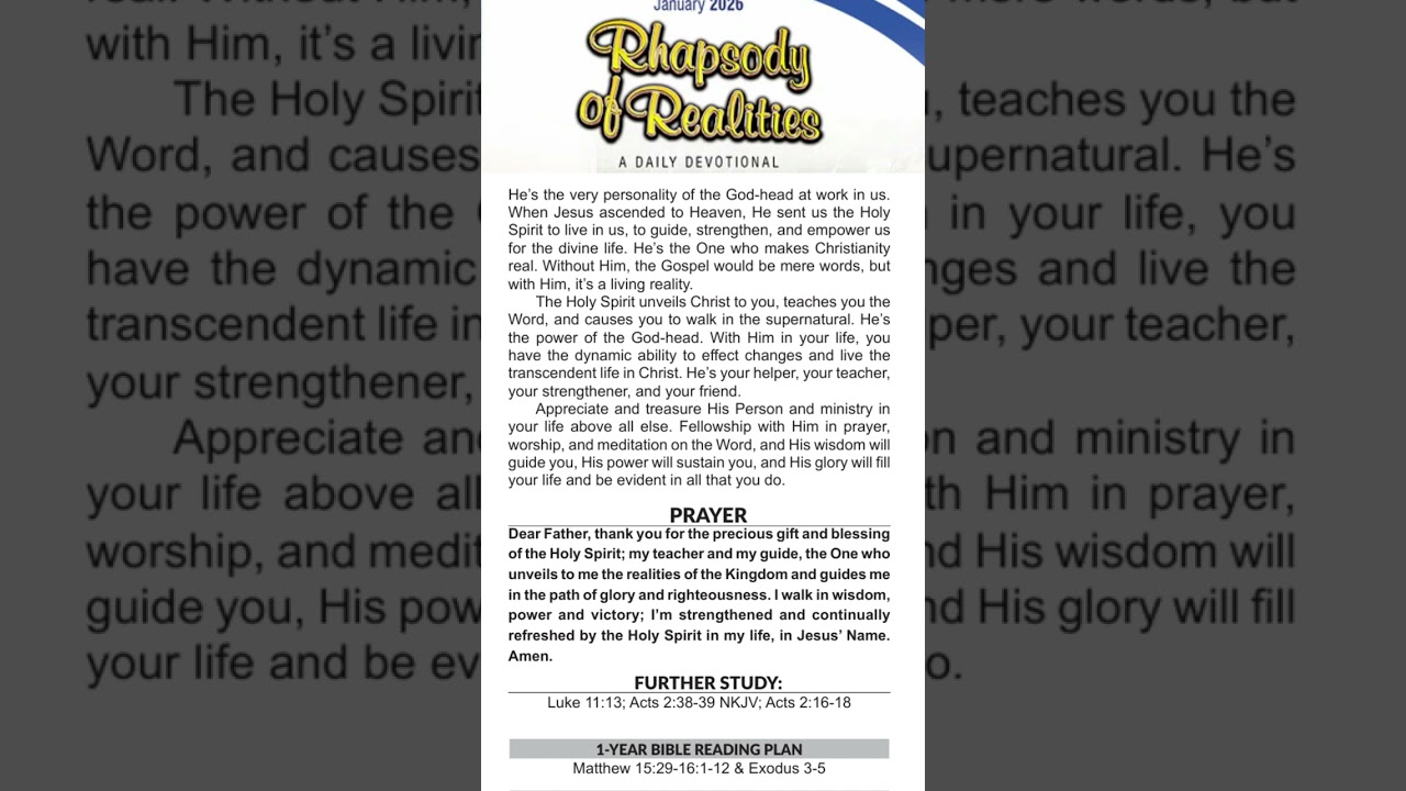 Rhapsody of Realities | Friday 23RD January 2025. | GOD’S PRECIOUS GIFT TO ALL 