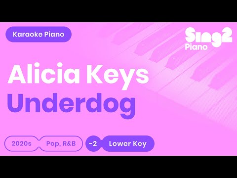 Alicia Keys - Underdog (Lower Key) Karaoke Piano