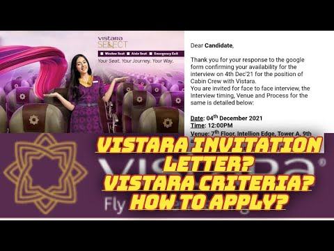 My Vistara invitation for an interview | Eligibility Criteria | VISTARA | GURUGRAM | @Vistara