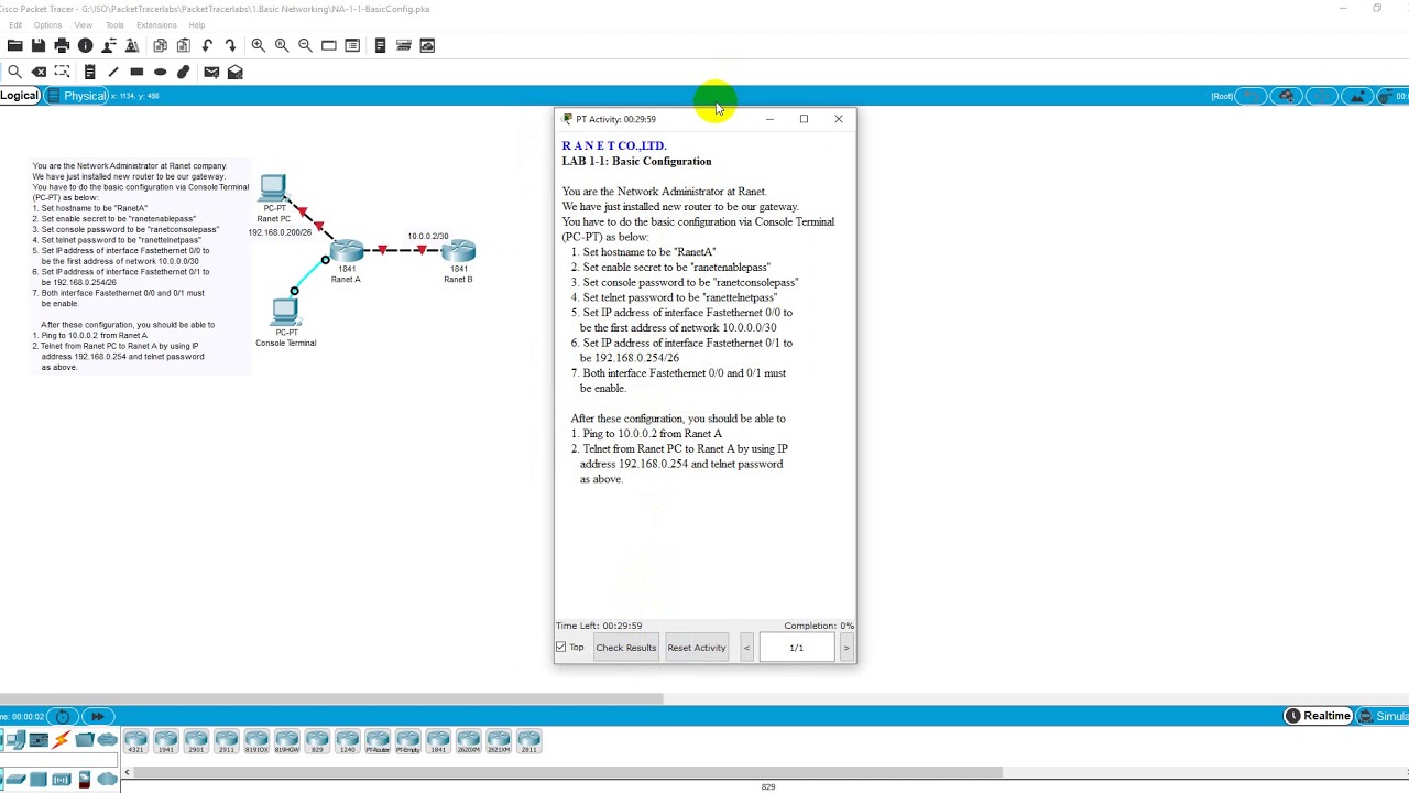 Ranet CCNA Lab. NA-1-1.BasicConfig