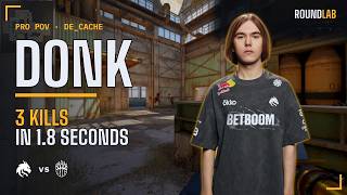 donk's 3 KILLS in 1.8 Seconds | Spirit vs BIG (Cache)