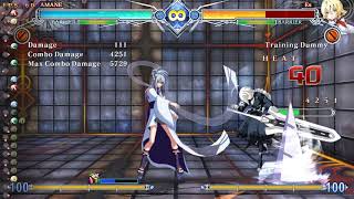 BBCF Amane 5B air hit 5D corner combos