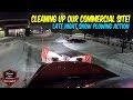 Late Night Snow Plowing Run! Cleaning Up Our Commercial Parking Lots!