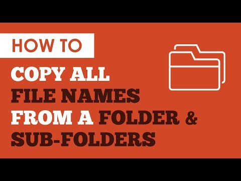 Copy All Filenames From A Folder And Its Sub Folders - How To