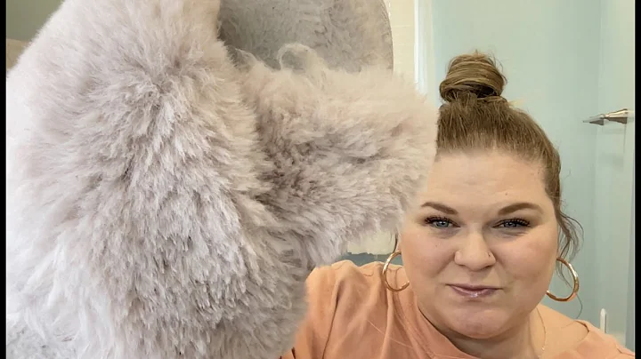 Womens Fuzzy Memory Foam Slippers cross band open toe- -REVIEW its linked