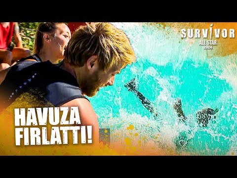 Yunus Emre Aleyna'yı Havuza Attı! | Survivor All Star 2024 93. Bölüm