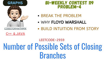 Number of Possible Sets of Closing Branches | Intuition | Leetcode-2959 | Bi-Weekly Contest 119