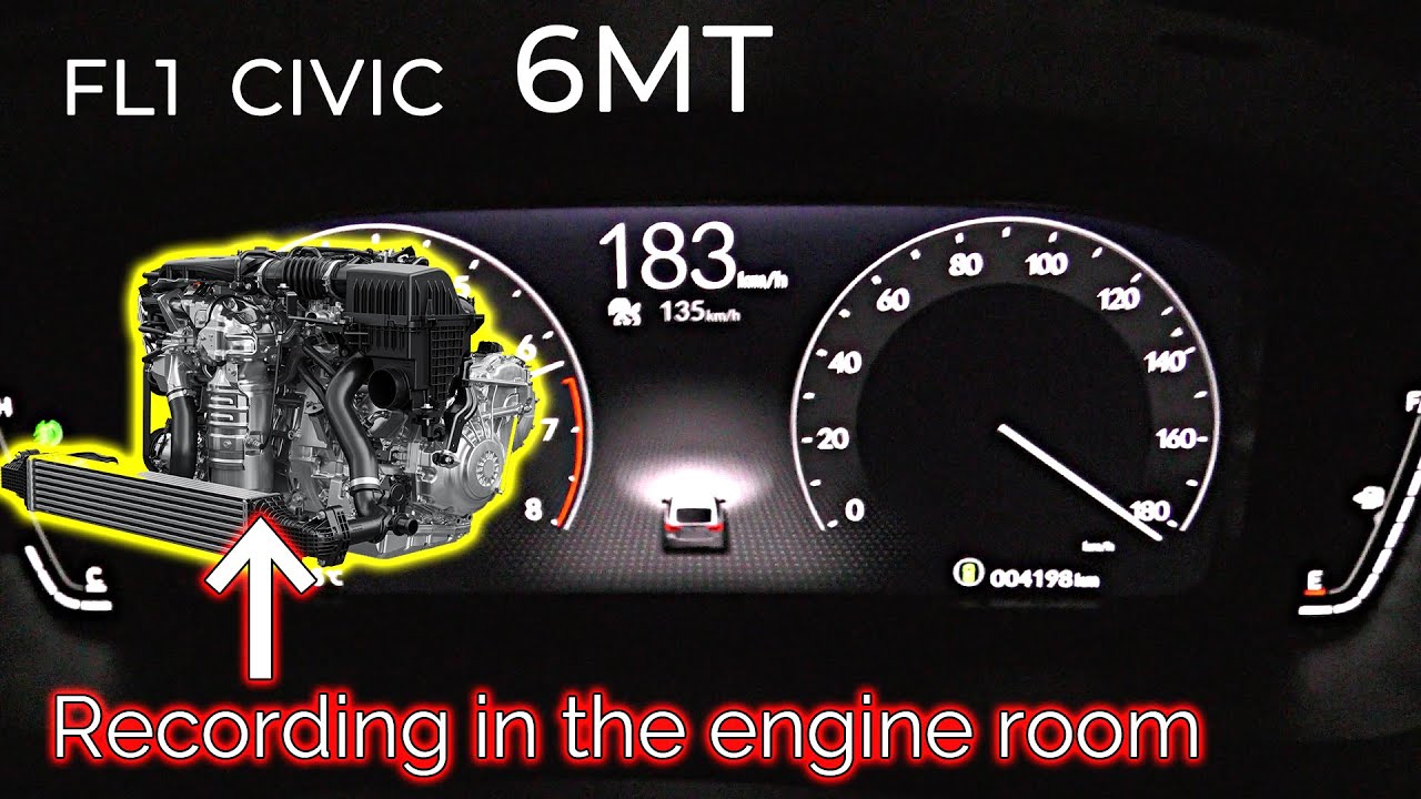 【Engine room sound】FL1 CIVIC  (6MT)  acceleration test. 【ASMR】Japan specification.