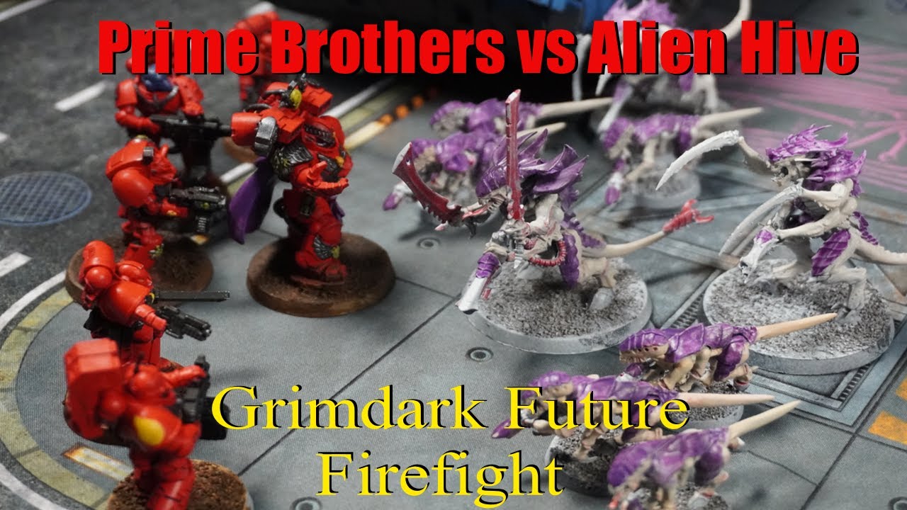 500 Pt Alien Hive Swarm vs Prime Blood Brothers - Grimdark Future Firefight Battle Report