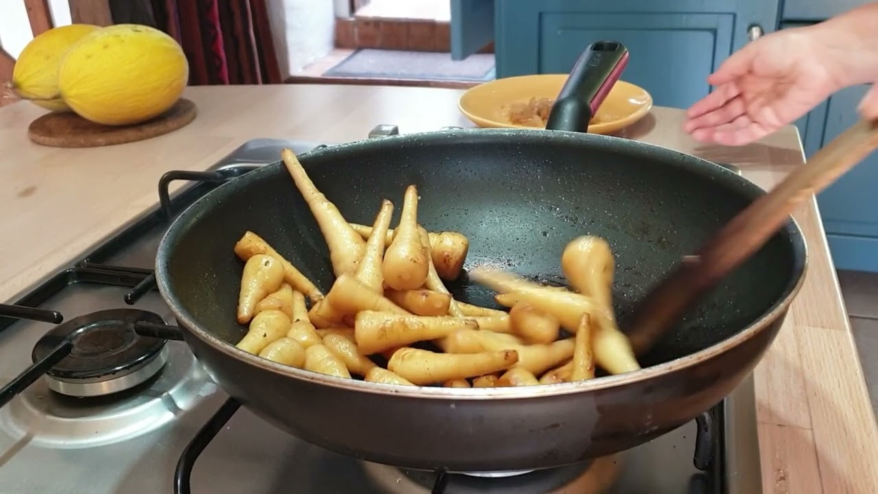 Panais rôtis à la poêle