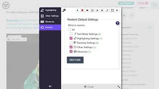 How to Restore Default Settings in the ReadSpeaker Bookmarklet