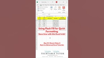 Excel Flash Fill for Quick Formatting ⚡ : Excel Tutorial Day 12, Video 4 #excel #excelshorts