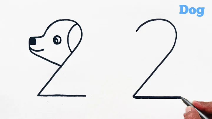 How to draw dog drawing from number 22 | creative dog drawing using number 22 | Step by step thumbnail