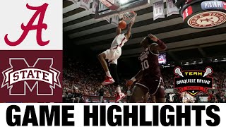 #24 Alabama vs Mississippi State Highlights | NCAA Men's Basketball | 2024 College Basketball