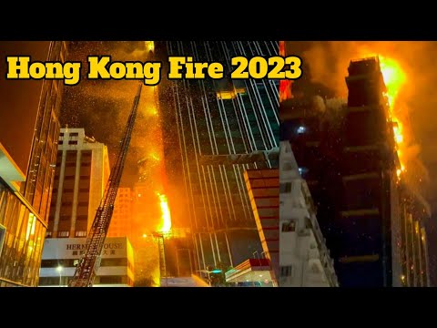 Fire at Hong Kong's Sha Tsui Construction Site - Fire in Hong Kong today 2023