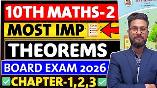 10TH MATHS 2 MOST IMPORTANT THEOREMS FOR BOARD EXAM 2026 | CH- 1,2 & 3 | JR TUTORIALS | 