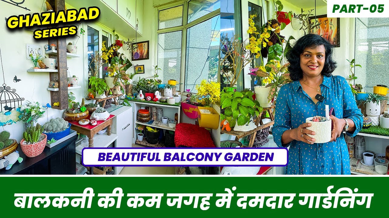 कम जगह में ऐसे करे गार्डनिंग 😯 Beautiful Balcony Garden of Ghaziabad 🤩 Balcony Gardening Tips 🪴