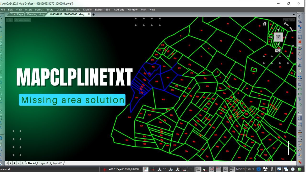 MAPCLPLINETEXT - Solutions of missing areas - ActCAD Map Drafter