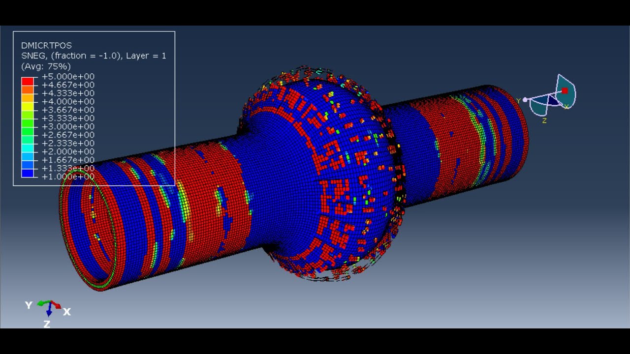 Simulation composite Pipe(Aluminum-Bamboo fiber-Aluminum) under internal blast in Abaqus