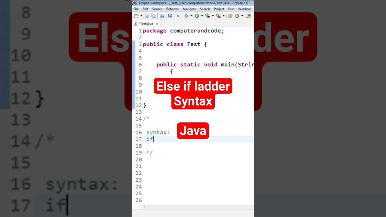 else if ladder syntax java