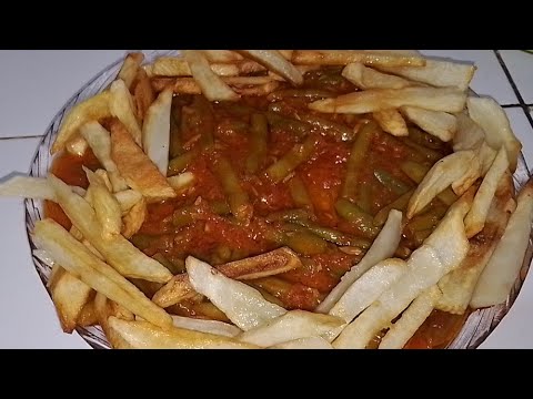 لوبيا ماشطو مقلية بصلصة الطماطم بزاف بنينة عسل اقتصادية بدون لحوم ولا دجاج