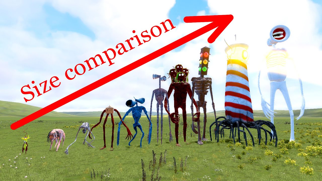 ALL TREVOR HENDERSON CREATURES SIZE COMPARISON!! Garry's Mod [and ...
