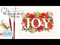 Christmas 🎄 Watercolor Painting Tutorial/Christmas Card Ideas/ Floral Friday