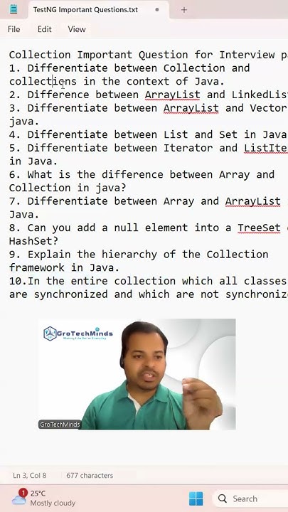 Collection Important Question from Java for Automation Tester # ...