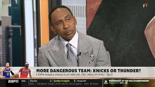 Famous FIRST TAKE | "Knicks are the MOST DANGEROUS team" - Stephen A. predicts Knicks-OKC in NBA Finals Net Worth