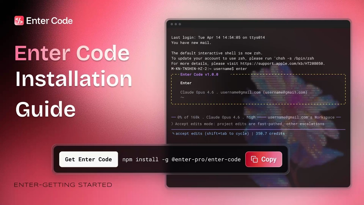 Install Enter Code: Your AI Coding Agent in Terminal - YouTube