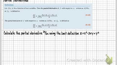MTH261-Sec. 4.3 Partial Derivatives (Part 1)