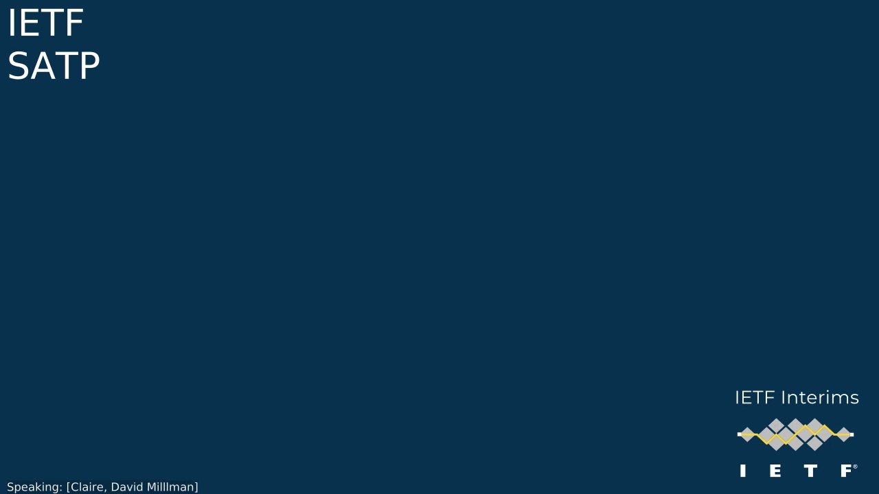 IETF interim: Secure Asset Transfer Protocol (SATP) 2024-10-08 