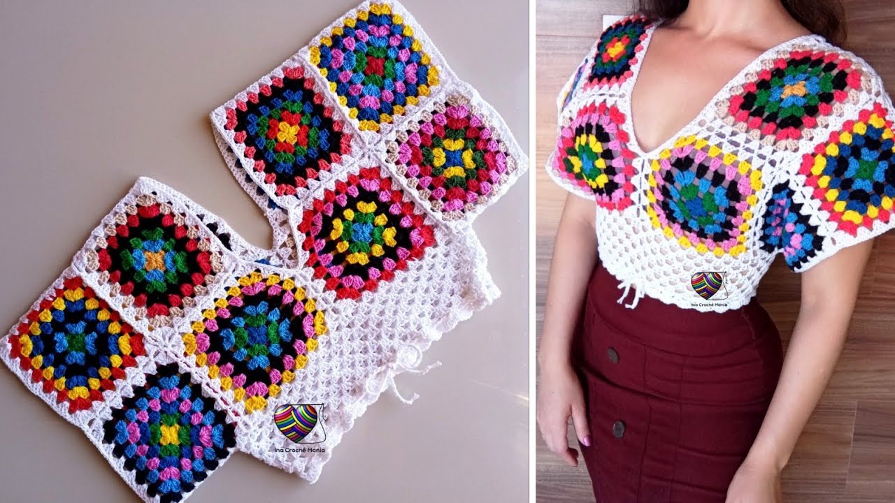 cropped de crochê Square PP,P,M,Ge GG