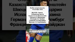 Футбол результаты игр 10 октября 2025