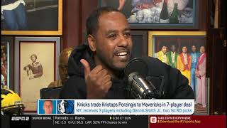 Jalen & Jacoby HEATED DEBATE "Knicks trade Porzingis to Mavericks in 7-player deal"