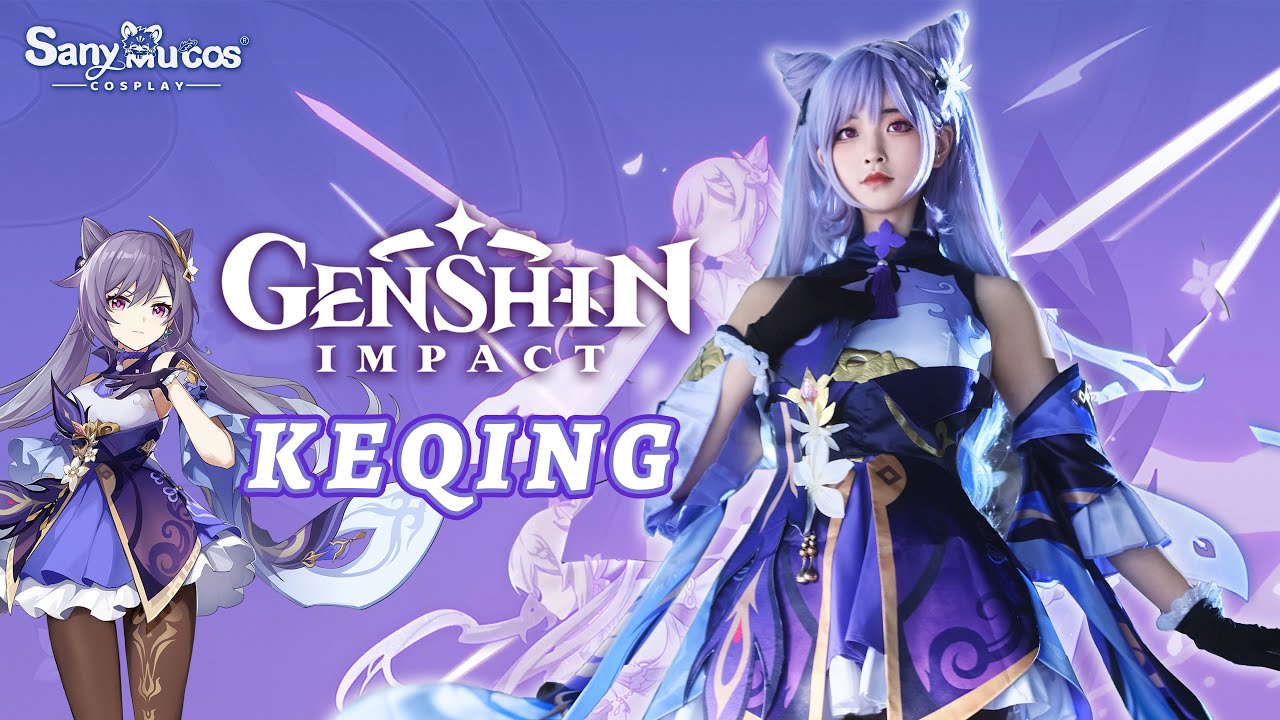 【SanyMuCos】Genshin Impact Keqing Cosplay Costume Premium Edition Detail Show
