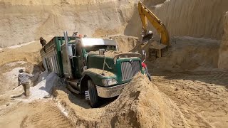 Cliff Collapse on Truck and Excavator Total Dangerous Idiots At Work Heavy Equipment Fails & Wins