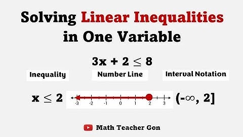 Solving Linear Inequalities in One Variable - Inequality, Number Line and Interval Notation