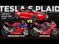 Tesla s plaid  honda cbr1000rrr fb sp  honda cbr1000rr  0300kph acceleration  tesla honda