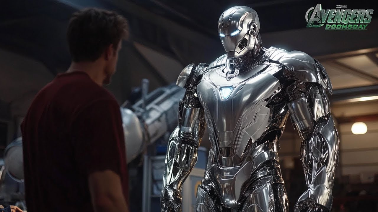Tony Stark uses superior armor from the future to prevent him from becoming Doom by killing Thanos
