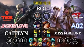 TES JackeyLove Caitlyn vs JDM A02 Miss Fortune Bot - KR Patch 10.16