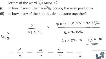 Difference between permutation combination, arrangement of letters problems for JEE session-14